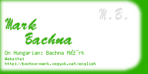 mark bachna business card